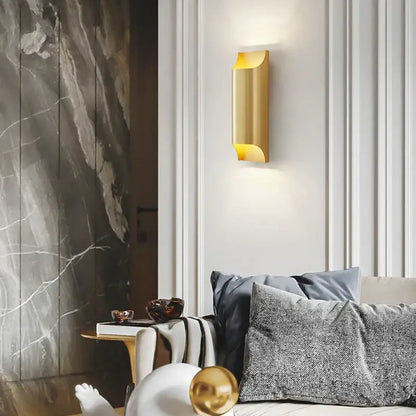 Modern black & bronze led wall lamp for bedroom minimalist decor