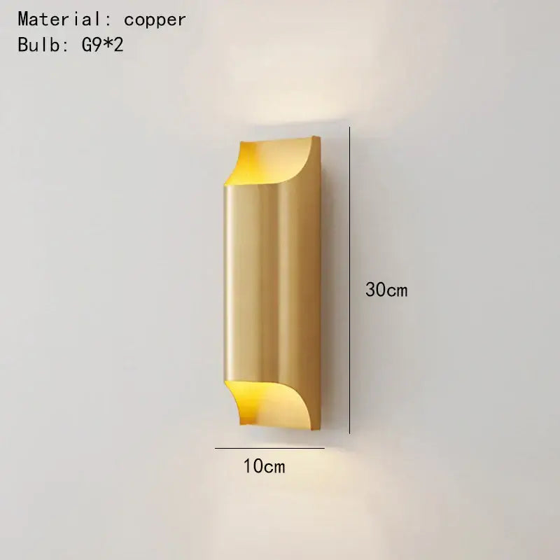 Modern black & bronze led wall lamp for bedroom minimalist decor