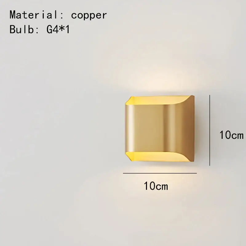 Modern black & bronze led wall lamp for bedroom minimalist decor