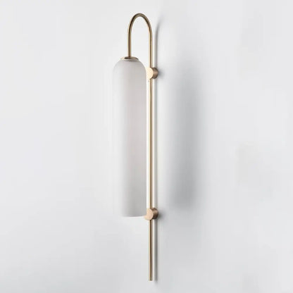 Modern brass wall sconce teal glass bedroom light