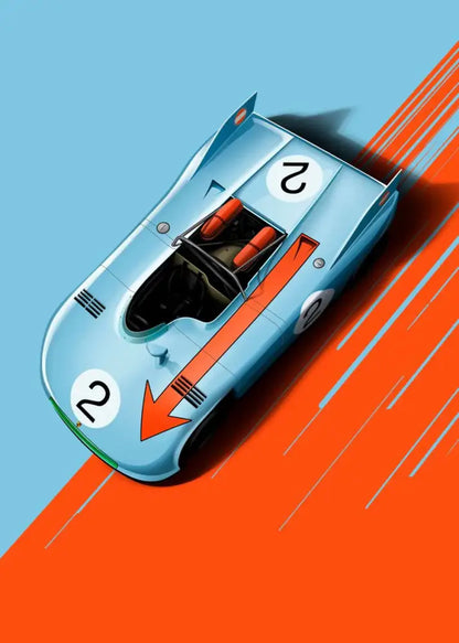 Modern cartoon racing car canvas set bedroom wall art