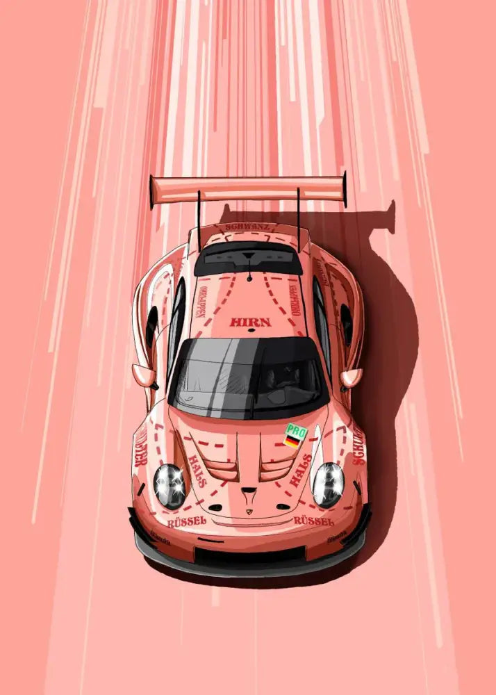 Modern cartoon racing car canvas set bedroom wall art
