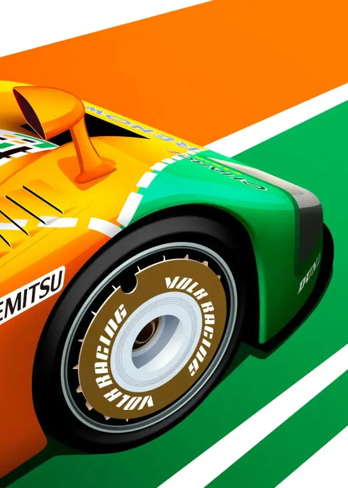Modern cartoon racing car canvas set bedroom wall art
