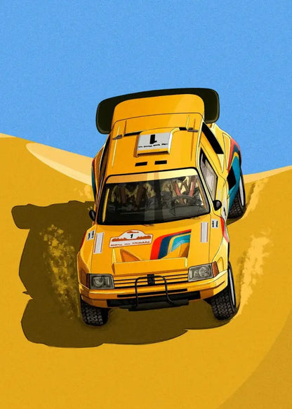Modern cartoon racing car canvas set bedroom wall art