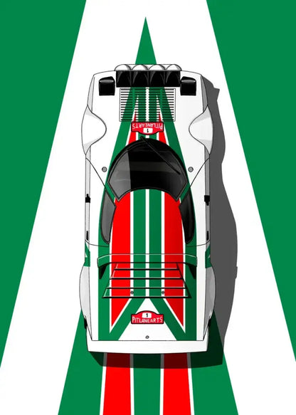 Modern cartoon racing car canvas set bedroom wall art