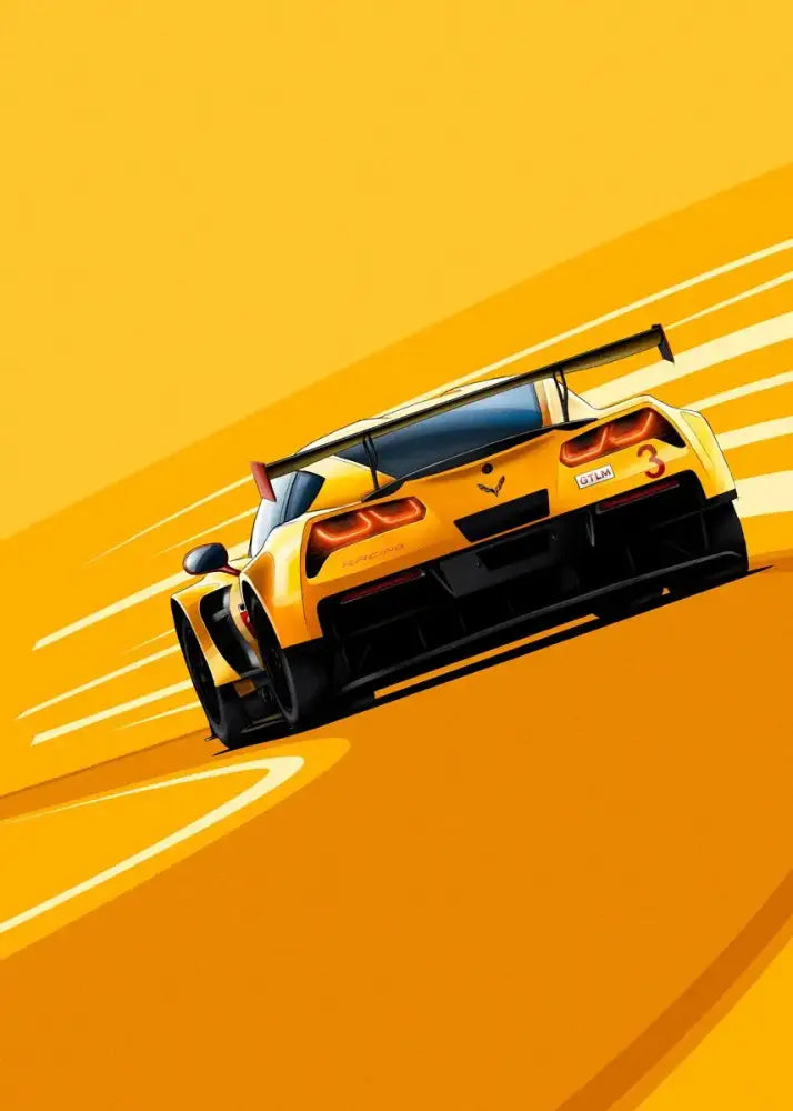 Modern cartoon racing car canvas set bedroom wall art