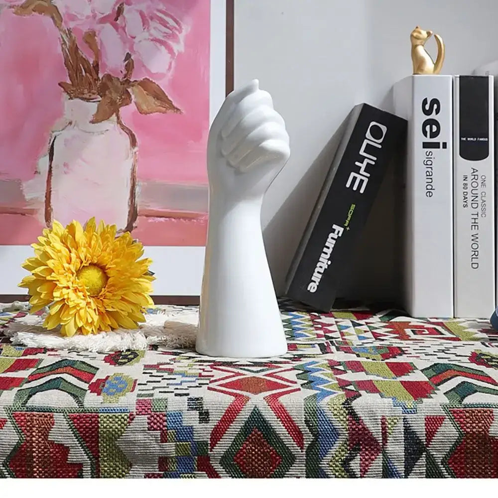 Modern white ceramic arm vase living room flower holder