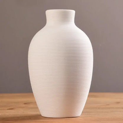 Modern bronze ribbed ceramic vase living room home decor
