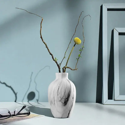 Modern bronze ribbed ceramic vase living room home decor