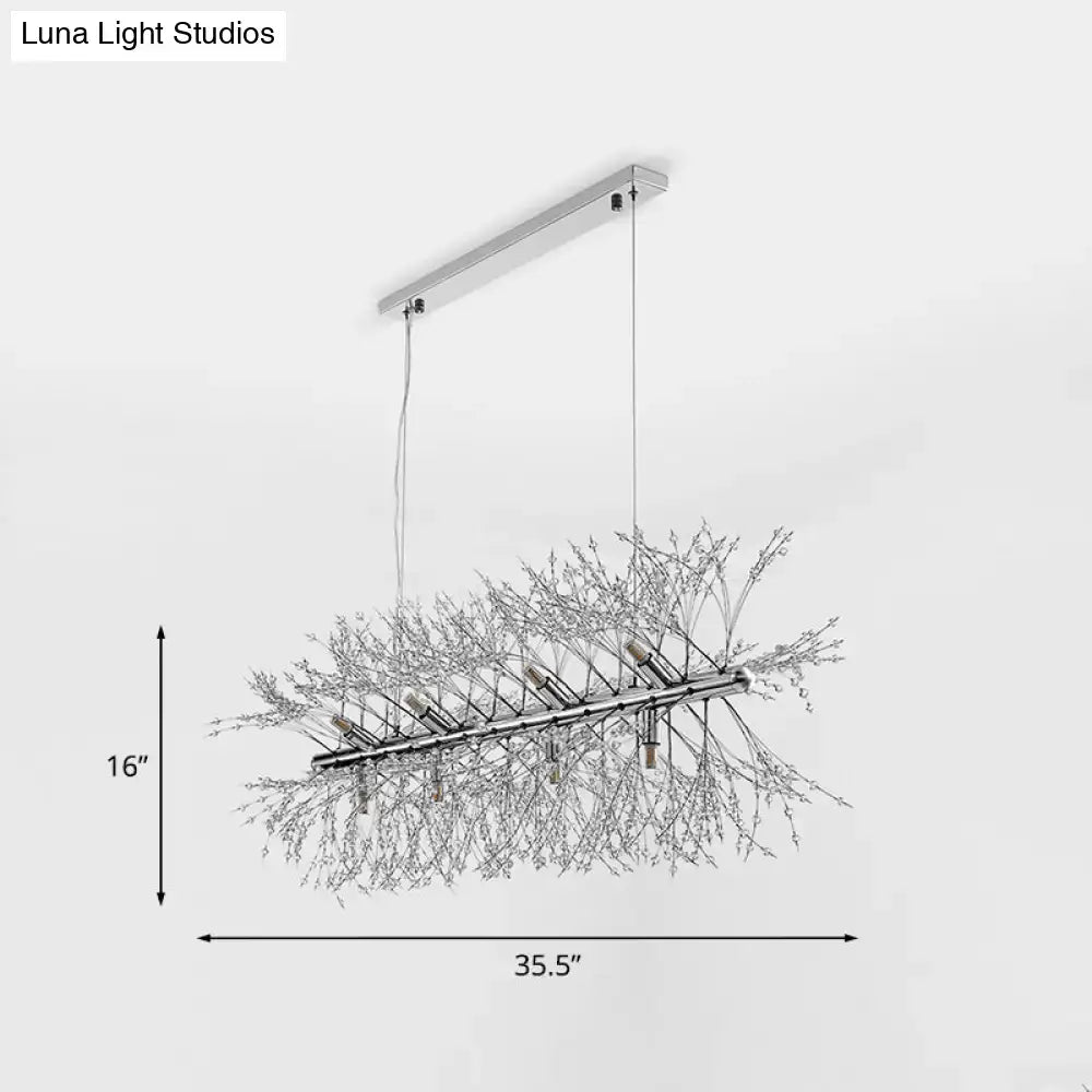 Modern chrome crystal sprig chandelier kitchen ceiling light