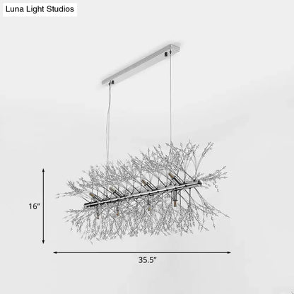 Modern chrome crystal sprig chandelier kitchen ceiling light