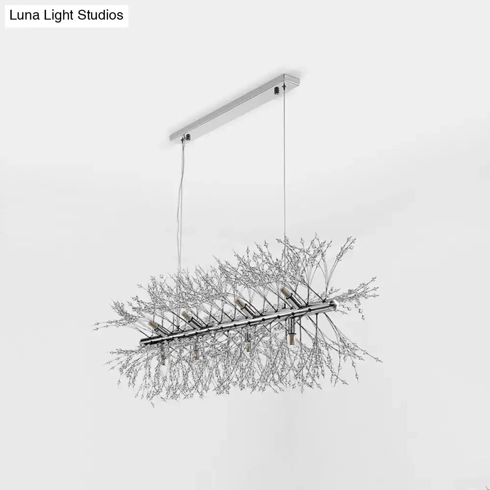 Modern chrome crystal sprig chandelier kitchen ceiling light