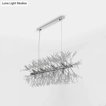 Modern chrome crystal sprig chandelier kitchen ceiling light