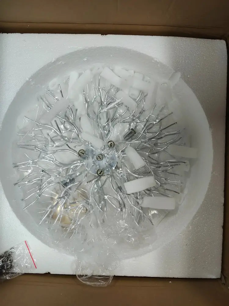 Modern chrome crystal chandelier for living room with droplets
