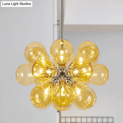 Modern cognac glass bubble chandelier dining room pendant light