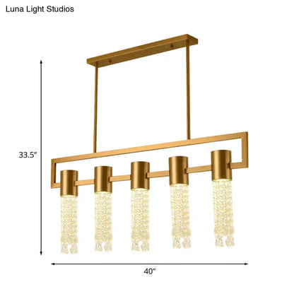 Modern gold crystal draping island pendant lighting fixture dining room
