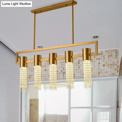 Modern gold crystal draping island pendant lighting fixture dining room