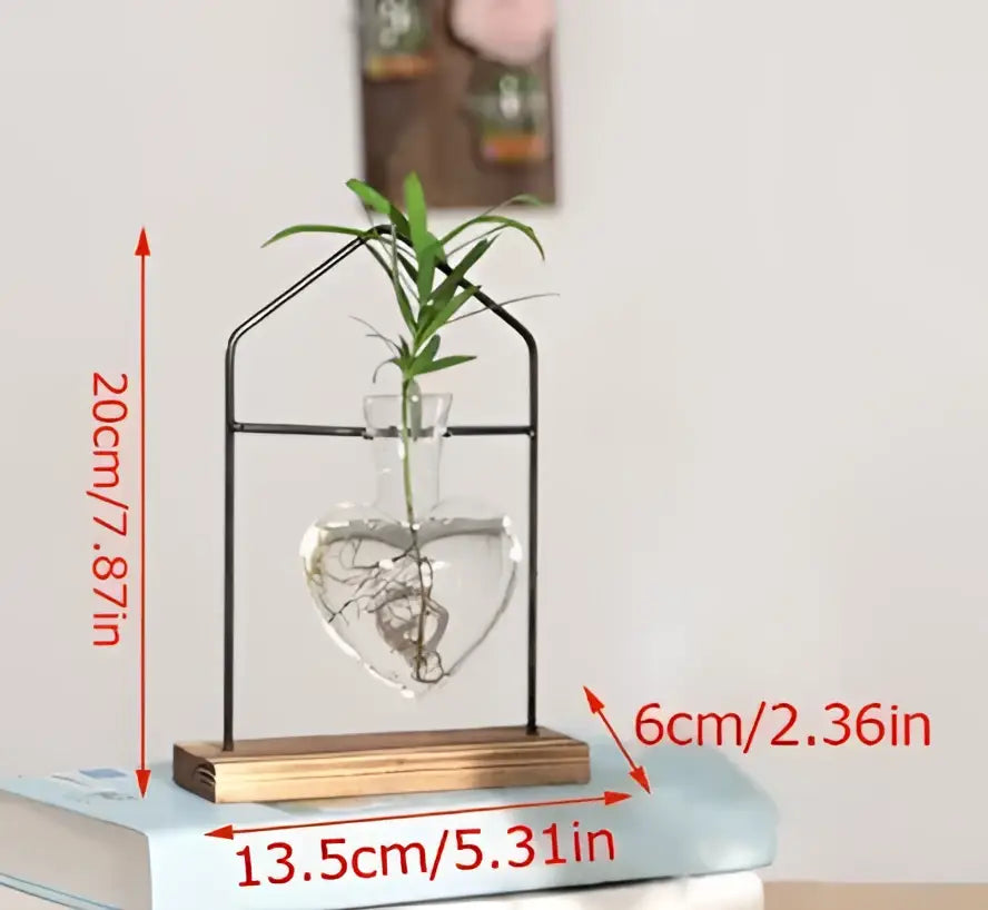 Modern crystal glass test tube vase trio living room wooden stand