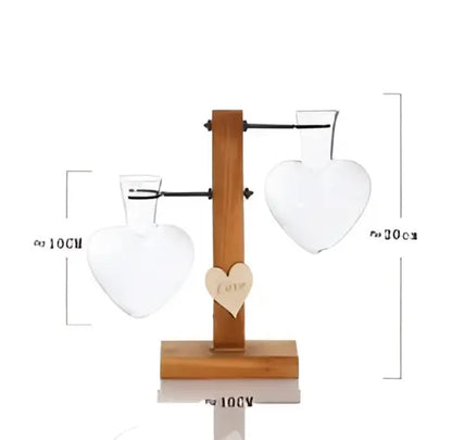 Modern crystal glass test tube vase trio living room wooden stand