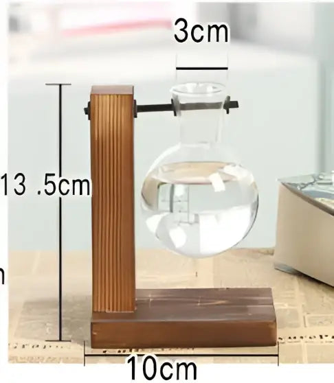 Modern crystal glass test tube vase trio living room wooden stand
