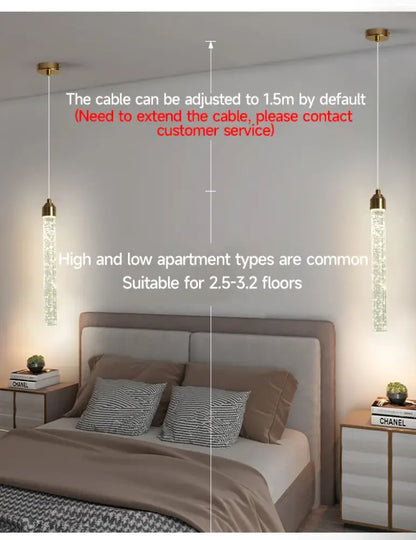 Modern gold crystal pendant light for dining room