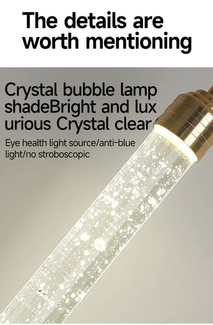 Modern gold crystal pendant light for dining room