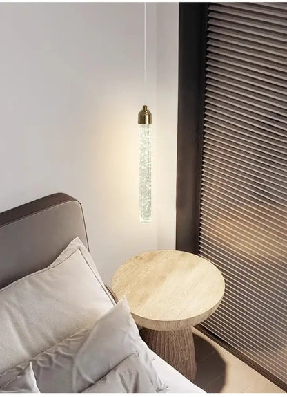 Modern gold crystal pendant light for dining room