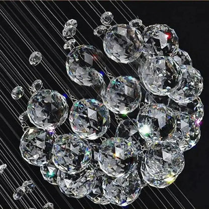 Modern crystal raindrop chandelier for high ceiling living room