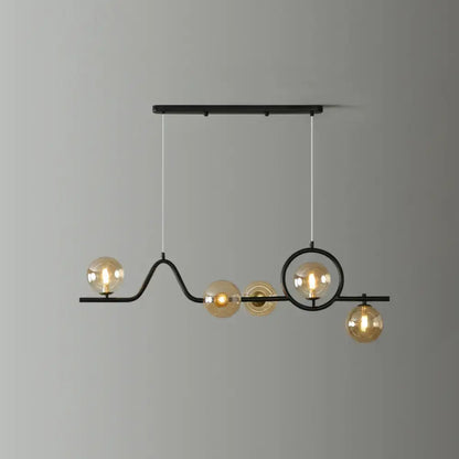 Modern gold curve island ceiling light with bird for dining room
