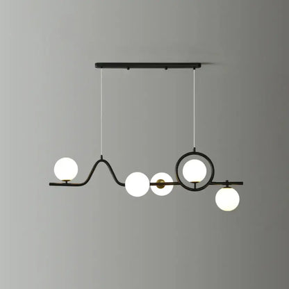 Modern gold curve island ceiling light with bird for dining room