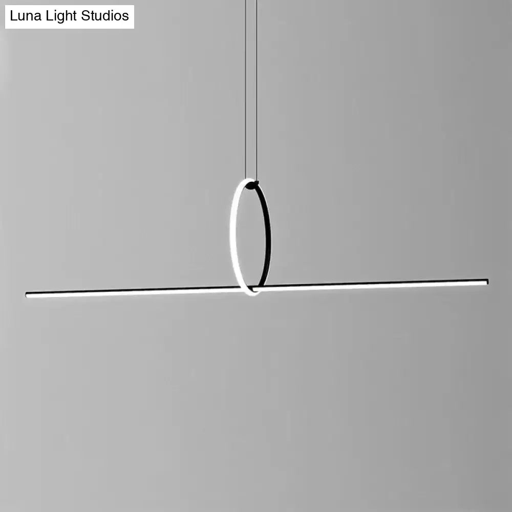 Modern black designer line art pendant light for dining room