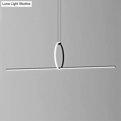 Modern black designer line art pendant light for dining room