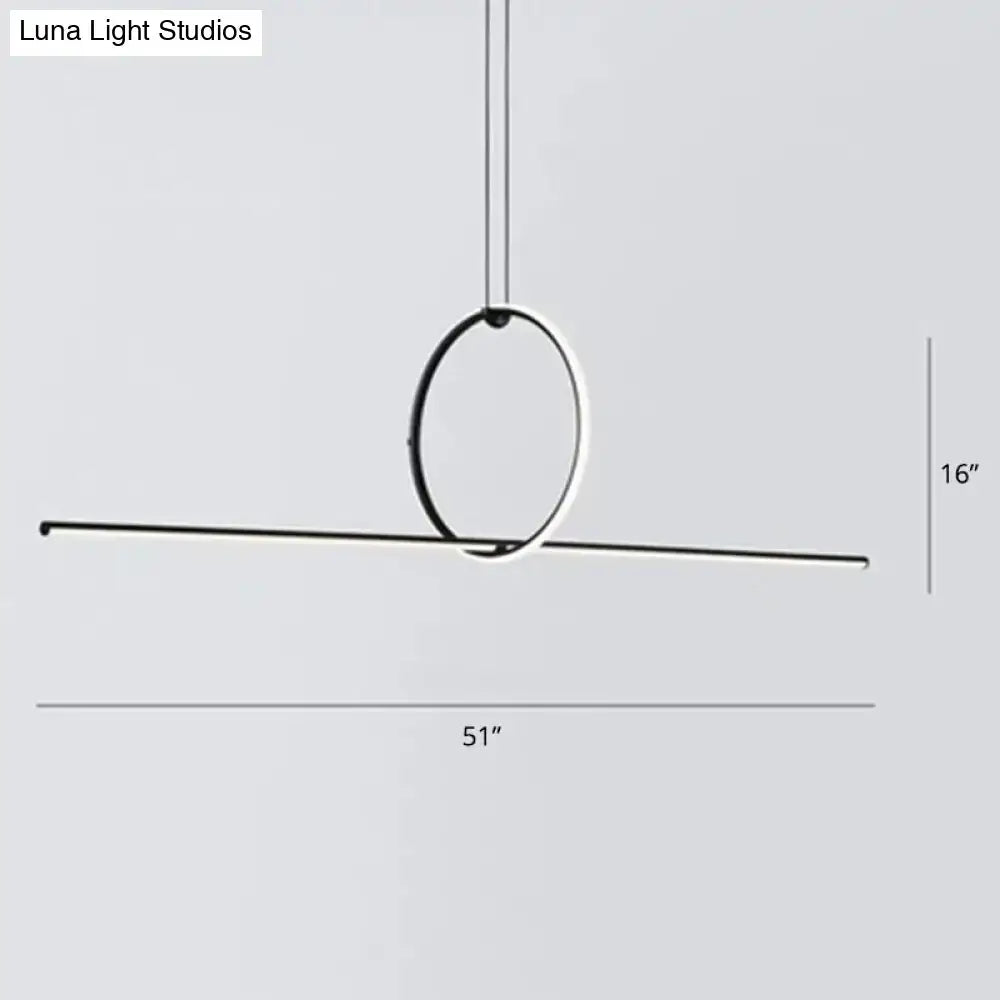Modern black designer line art pendant light for dining room
