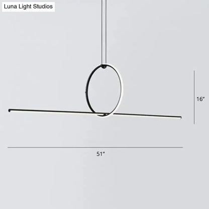 Modern black designer line art pendant light for dining room