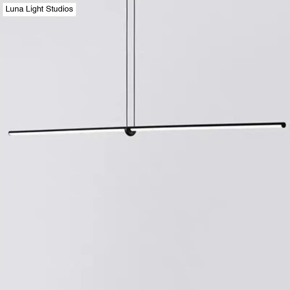 Modern black designer line art pendant light for dining room