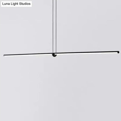 Modern black designer line art pendant light for dining room