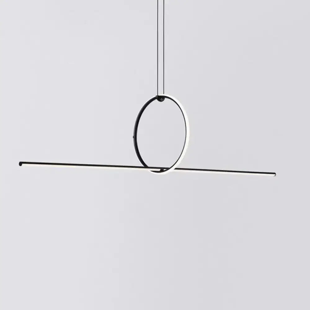 Modern black designer line art pendant light for dining room