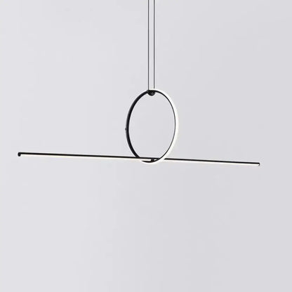 Modern black designer line art pendant light for dining room