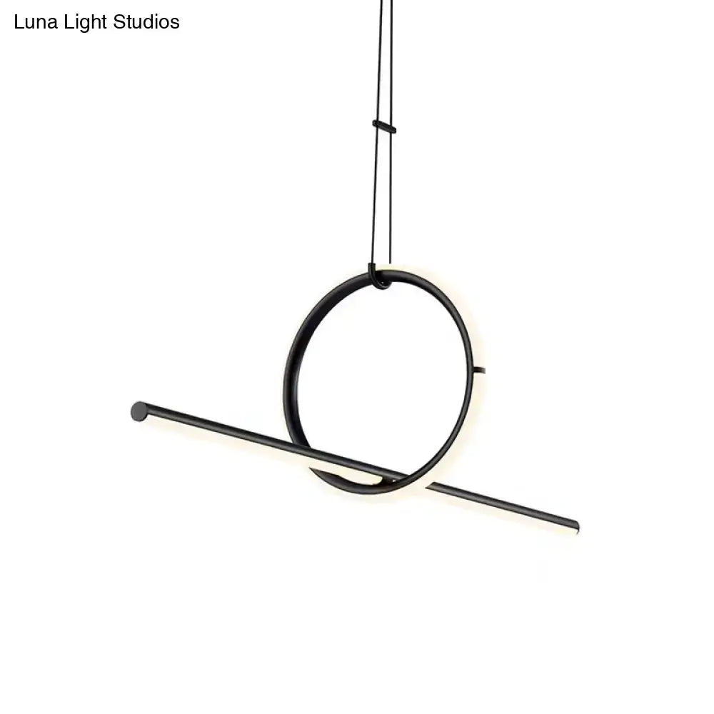 Modern black designer line art pendant light for dining room