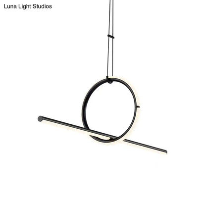 Modern black designer line art pendant light for dining room
