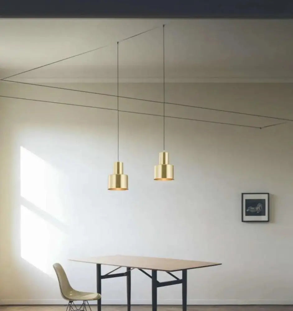 Modern brass geometric pendant light dining room diy home decor