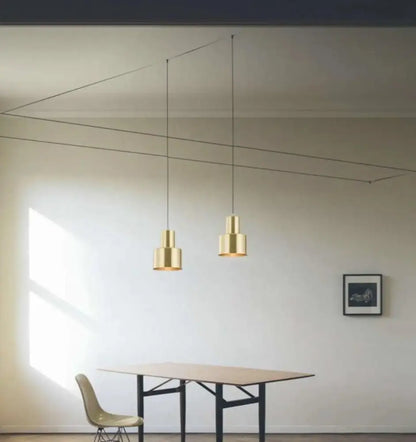 Modern brass geometric pendant light dining room diy home decor