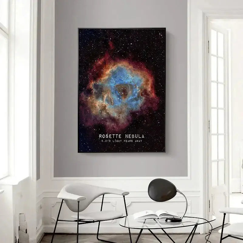 Modern galaxy canvas wall art set of 6 – living room framed prints