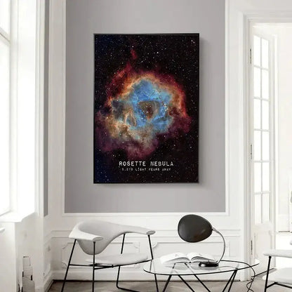 Modern galaxy canvas wall art set of 6 – living room framed prints