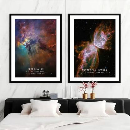 Modern galaxy canvas wall art set of 6 – living room framed prints