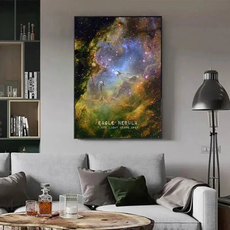 Modern galaxy canvas wall art set of 6 – living room framed prints