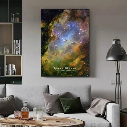 Modern galaxy canvas wall art set of 6 – living room framed prints