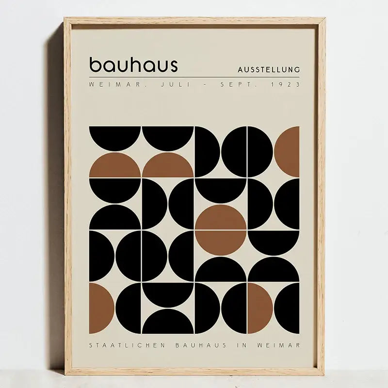 Modern geometric bauhaus exhibition art print – living room decor