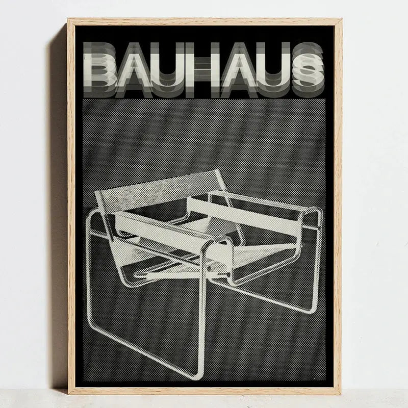 Modern geometric bauhaus wall art living room framed poster