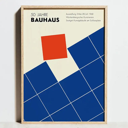 Modern geometric bauhaus wall art living room framed poster